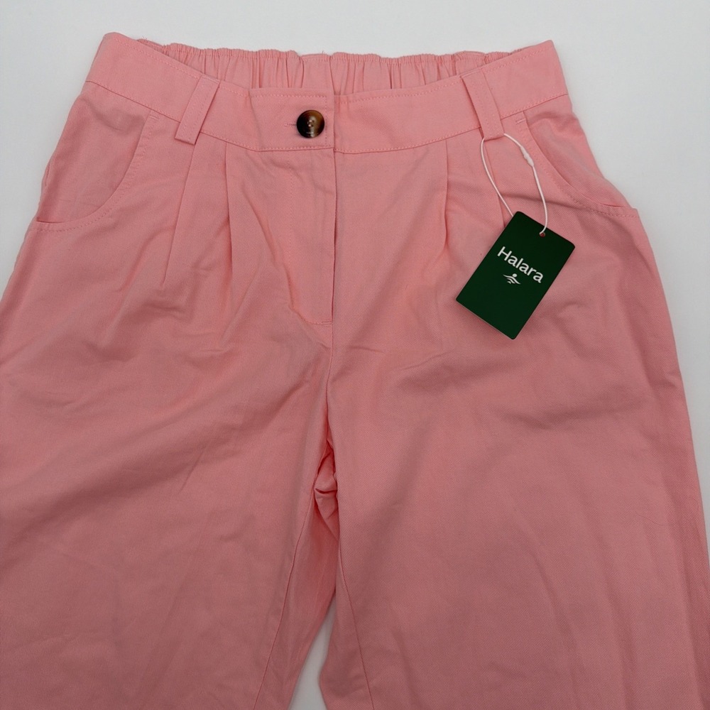 Halara Joggers Pleated Pants Women Size Small Pink Elastic Waist NEW